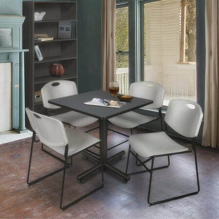 KOBE Square Tables > Breakroom Tables > Kobe Square Table & Chair Sets, 30 W, 30 L, 29 H, Grey TKB3030GY44GY